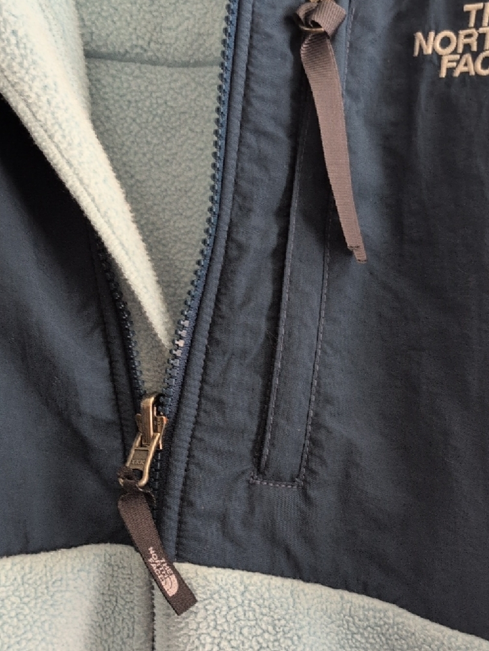 The North Face Light Blue and Teal Hooded Fleece Jacket - Picture 5 of 7